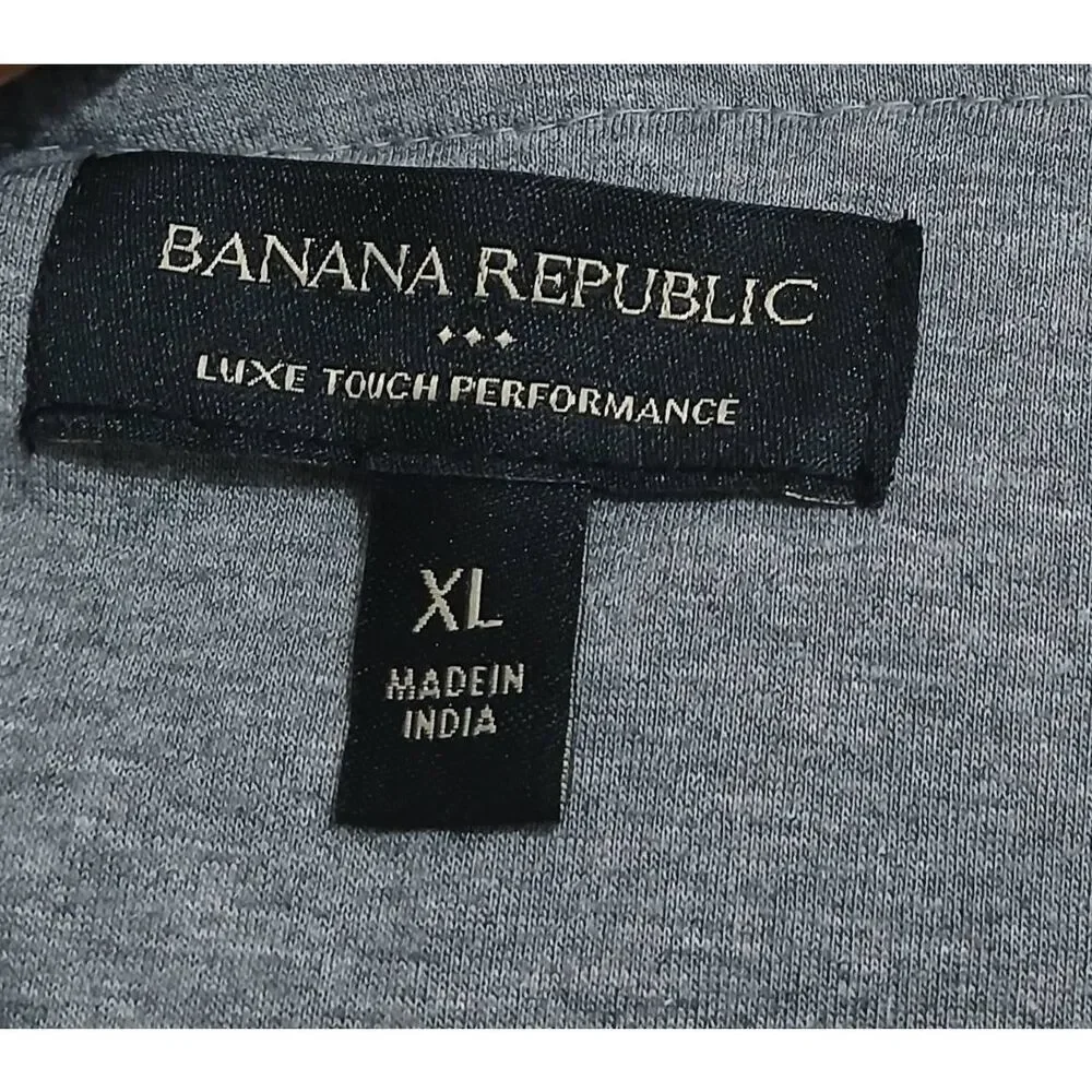 Banana republic mens xl LUXE TOUCH PERFORMANCE full zip soft sweatshirt gray
